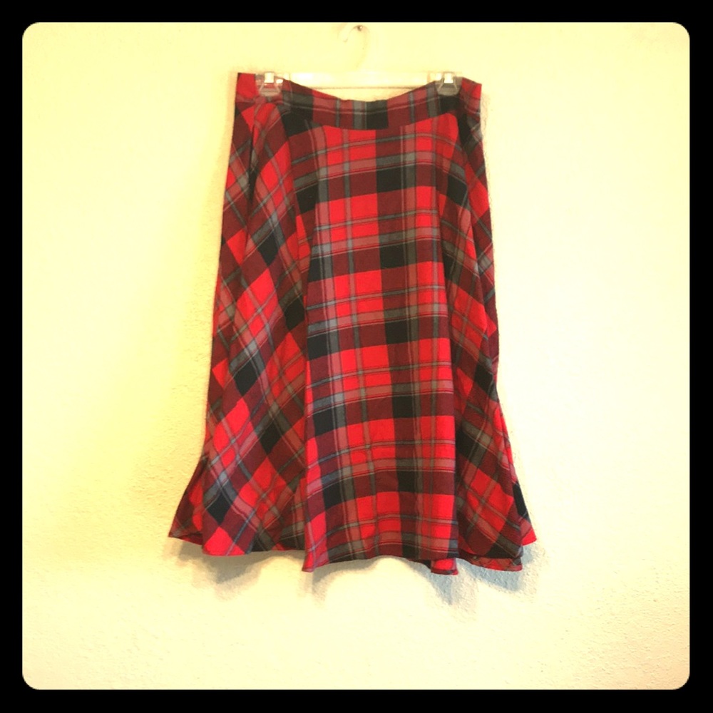 Buffalo Plaid Midi-Skirt